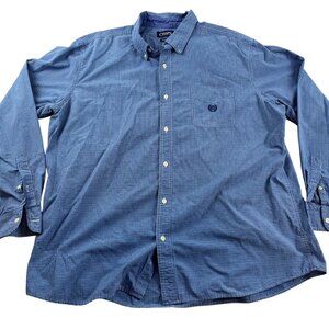 Chaps Mens Shirt XXL Blue Plaid Long Sleeve Button-Up